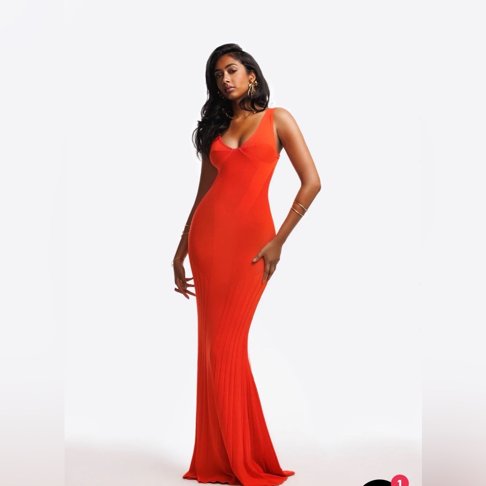 Hanifa Bold Orange Maxi Dress